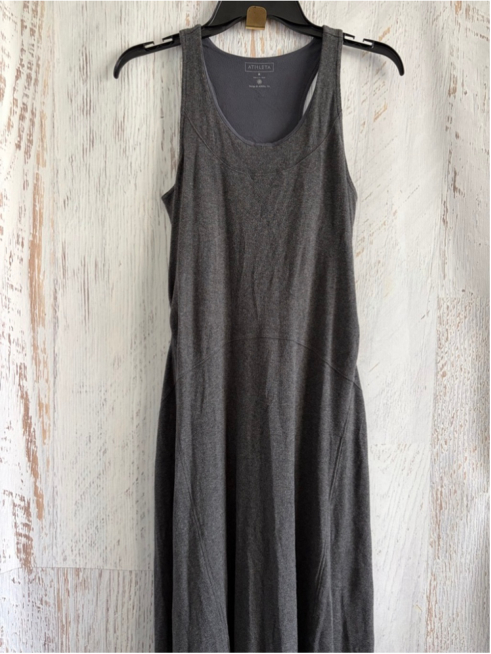 Women's Athleta Gray Ribbed Racerback Maxi Dress M